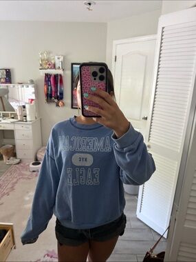 American Eagle Outfitters Light Blue Crewneck Sweatshirt